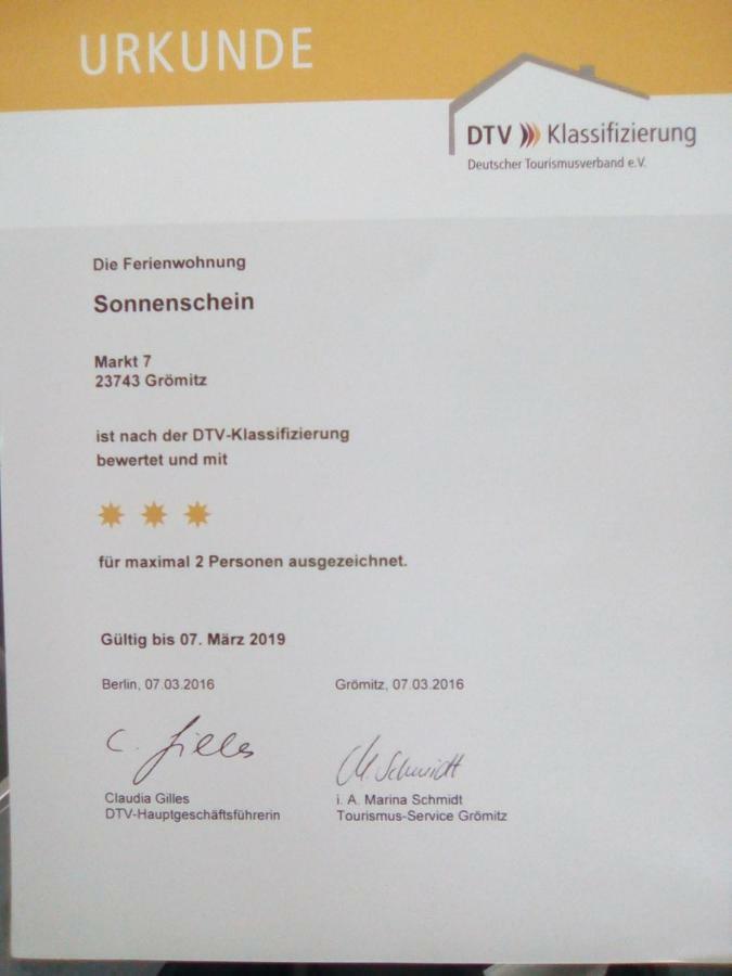 Wohnung Sonnenschein Inkl Strandkorb Vom 01 05-01 10 格洛米茨 外观 照片